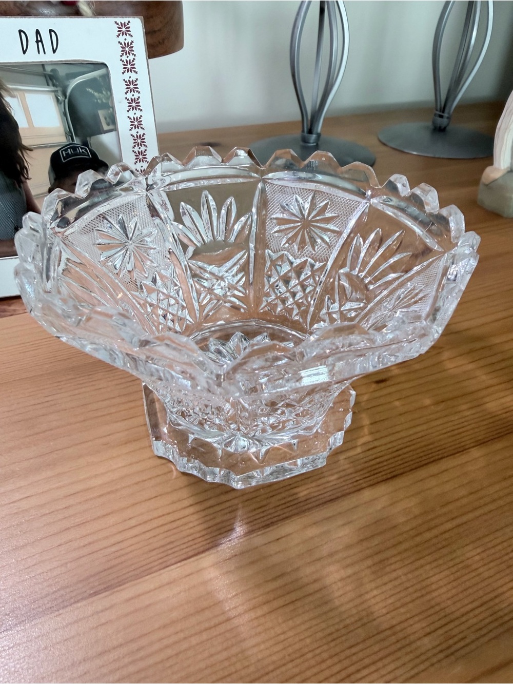 Clear Cut Glass Decorative Bowl